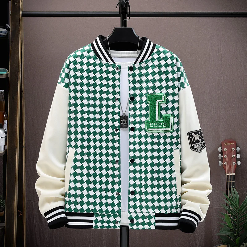 Повседневная куртка-бомбер весна-осень 2024 Мужская Уличная одежда в стиле хип-хоп