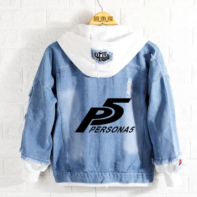 Аниме P5A PERSONA5 Amamiya Ren JOKER мужская женская джинсовая куртка Косплей Толстовка с