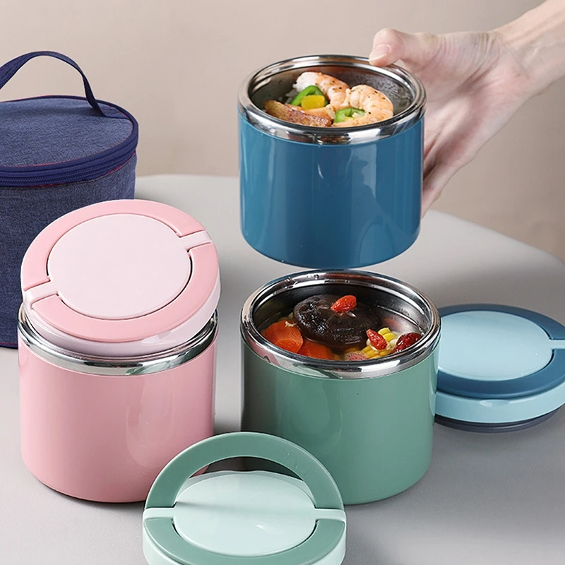 

1000ML Stainless Steel Lunch Box Drinking Cup With Handle Food Thermal Jar Insulated Soup Containers Thermische lunchbox