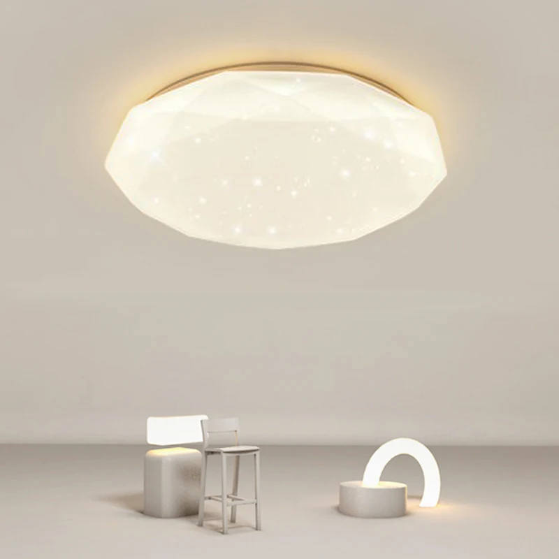 

Nordic starry sky led acrylic ceiling lamp simple modern study warm starry round irregular diamond bedroom lamp