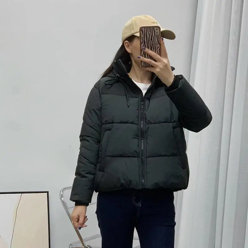 

2022 Women Jacket Winter Thick Hooded Cotton Padded Coats Female Korean Loose Puffer Parkas Ladies Oversize Outwear