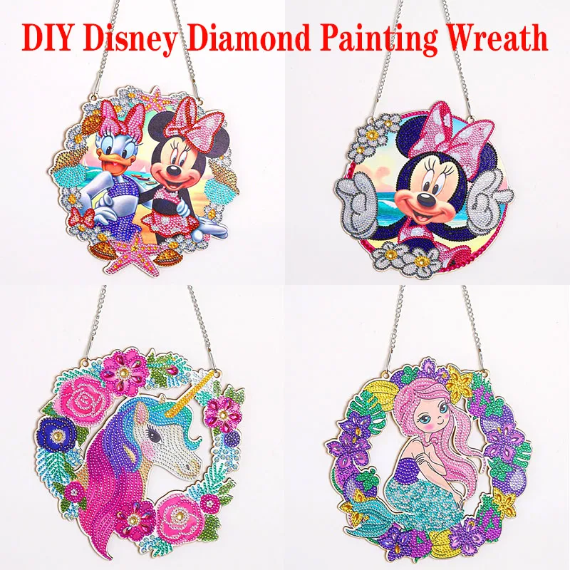 

Алмазная живопись Disney 5D, Набор для творчества, венок, мозаика, Микки, Маус, вышивка Минни Маус, ручная работа, украшение для дома