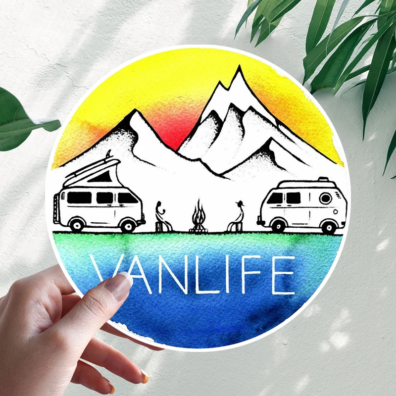 

Интересные автомобильные наклейки Van Life Vag, виниловые водонепроницаемые наклейки на мотоцикл, Стайлинг автомобиля, автомобильные аксессуары, наклейки для авто