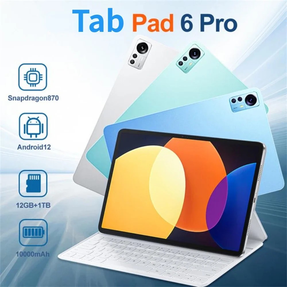 

2023 New Global Edition Tablet Android 12.0 Pad 6 Pro 5G Dual SIM Card and WIFI FHD Mi Tab 12GB+512GB Snapdragon 870 Tablet
