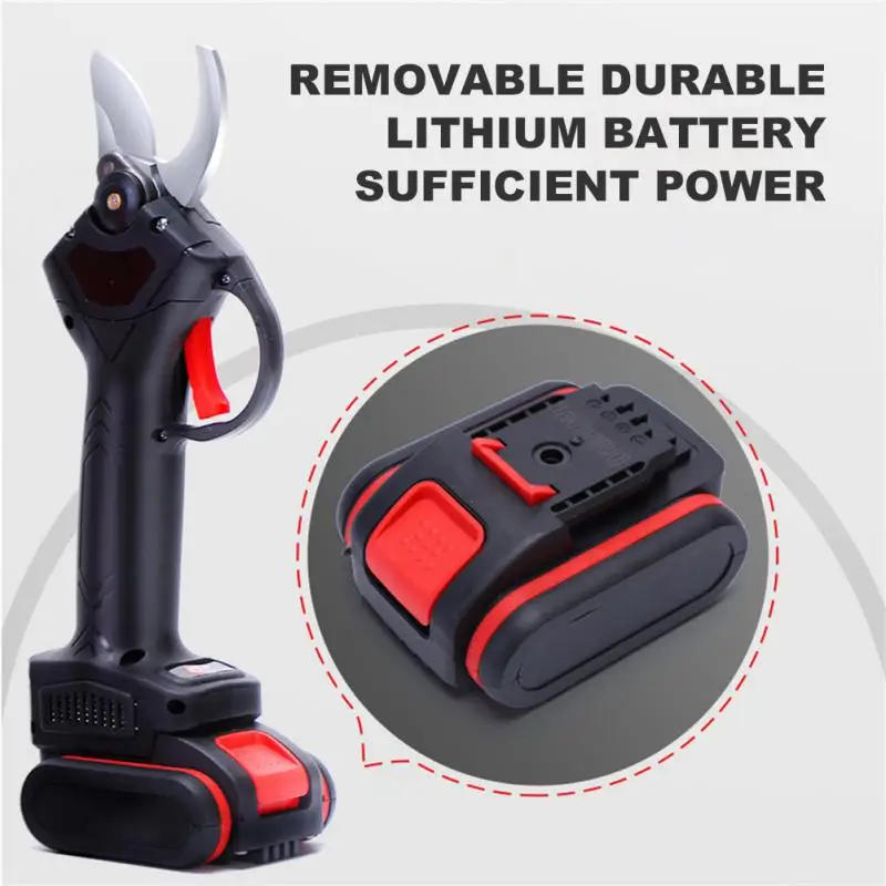 

21V 30mm Cordless Electric Pruner Pruning Shears Efficient Fruit Tree Bonsai Pruning Potted Branches Cutter Landscaping Tool