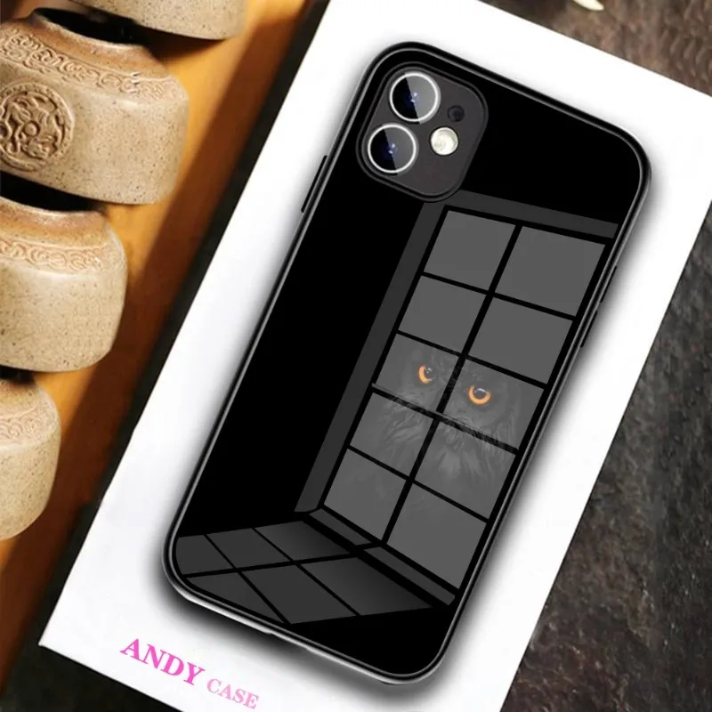 cool Owl animal Phone Case Glass for IPhone 11 12 13 14 Pro XR XS MAX 8 X 7 14 Plus SE 13 Pro Design Iphone Covers