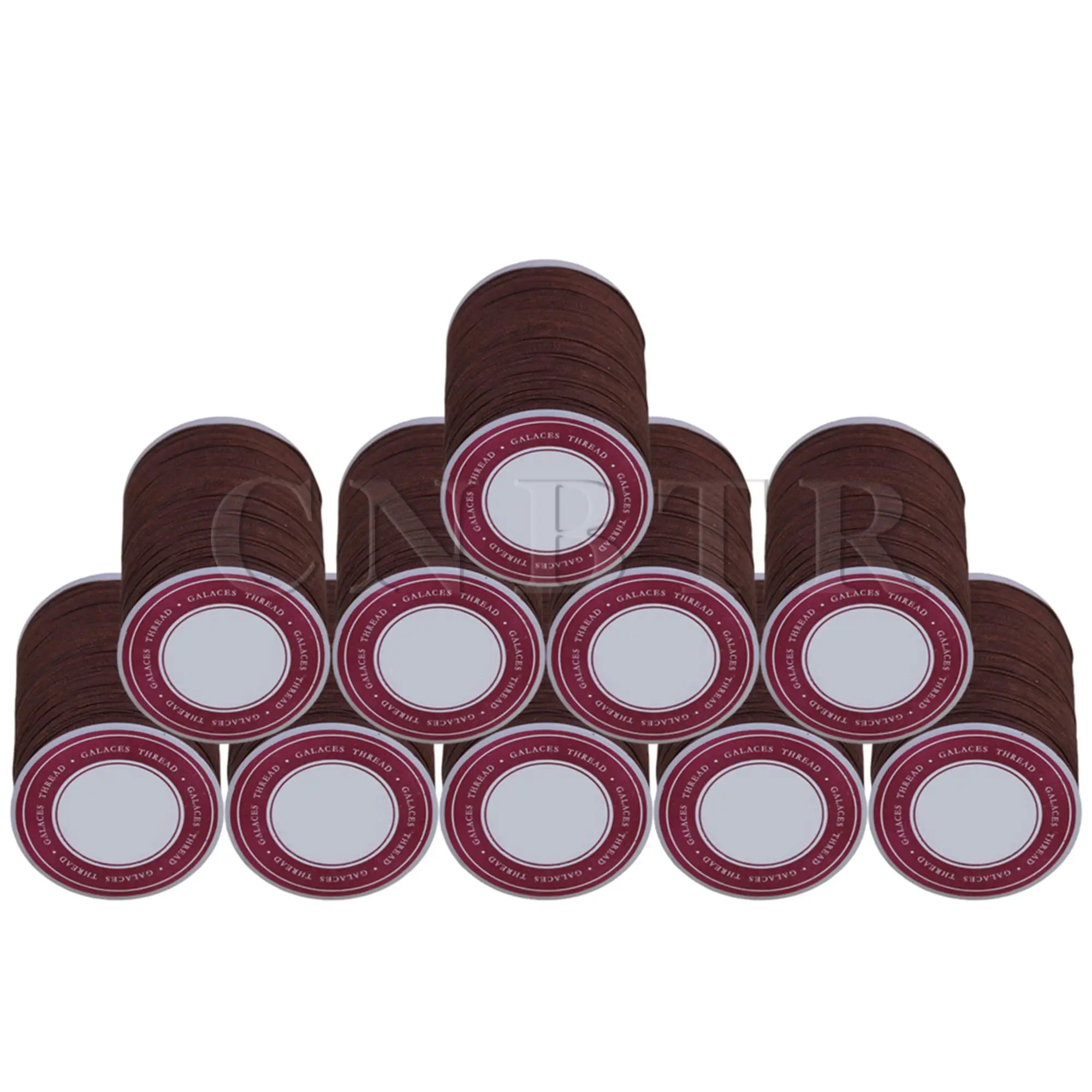 

CNBTR 10 Pieces Brown 0.5mm Waxed Polyester Round Braided Leather Sewing Thread Cord