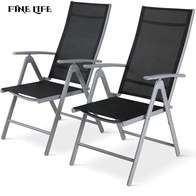 Складной стул для отдыха 2 шт. складные обеденные стулья патио регулируемый