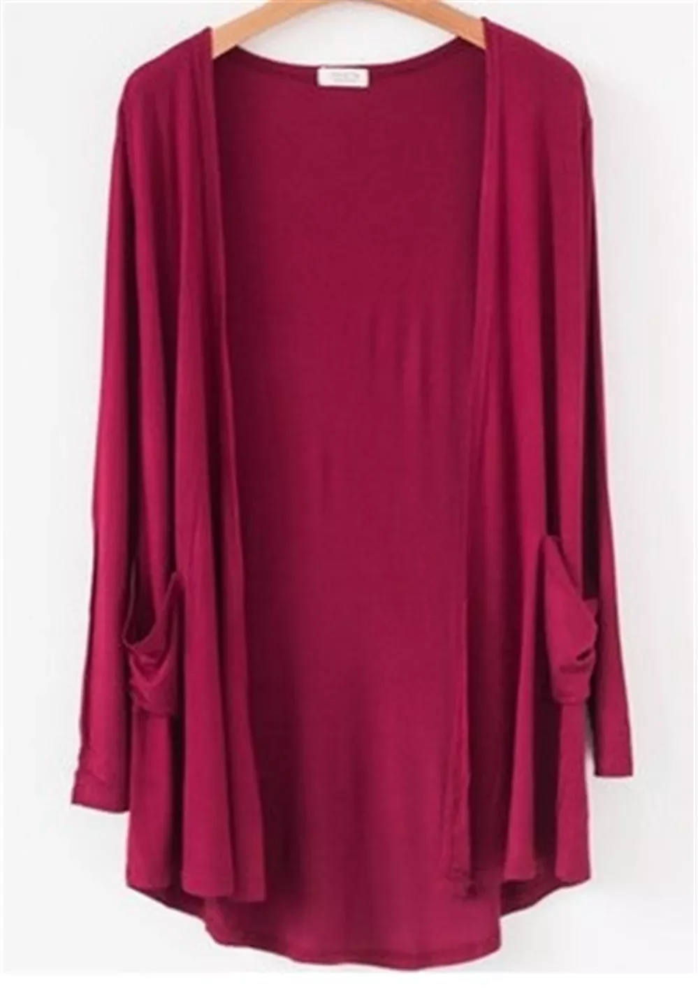 

Женский длинный кардиган средней длины, Повседневный Кардиган с карманами, кардиганы из модала неправильной формы, Женская шаль с длинным р...