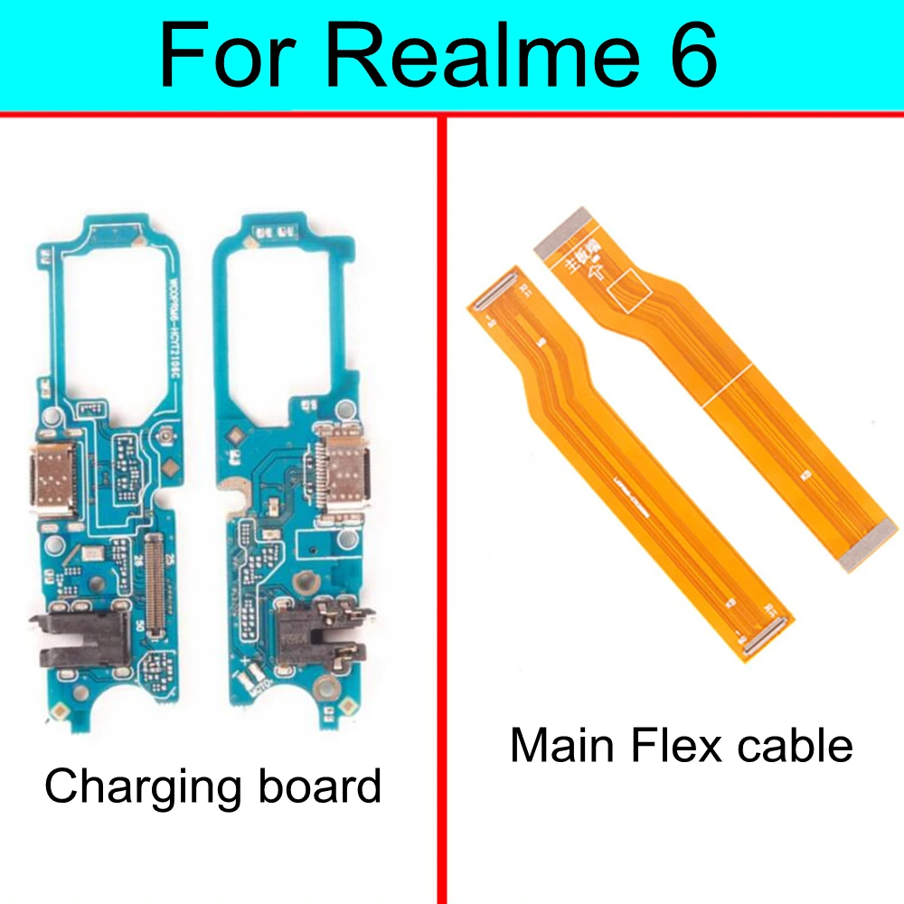 

For Realme 6 USB Charging Dock Port Connector main Microphone Mic Audio jack Board flex cable
