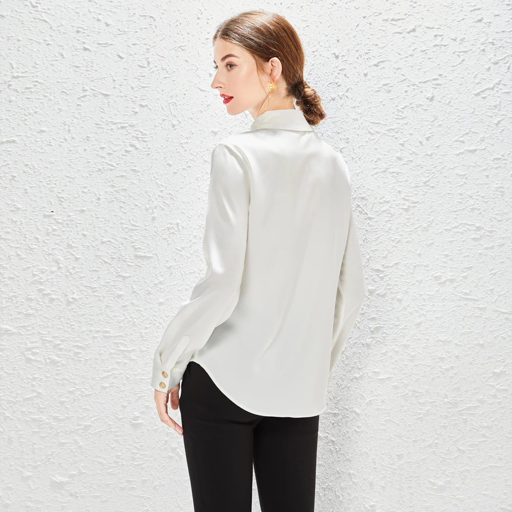 

Весна-Осень 2022 Атласные Рубашки в европейском и американском стиле, знаменитости, знаменитости, удобные, универсальные, повседневные женские