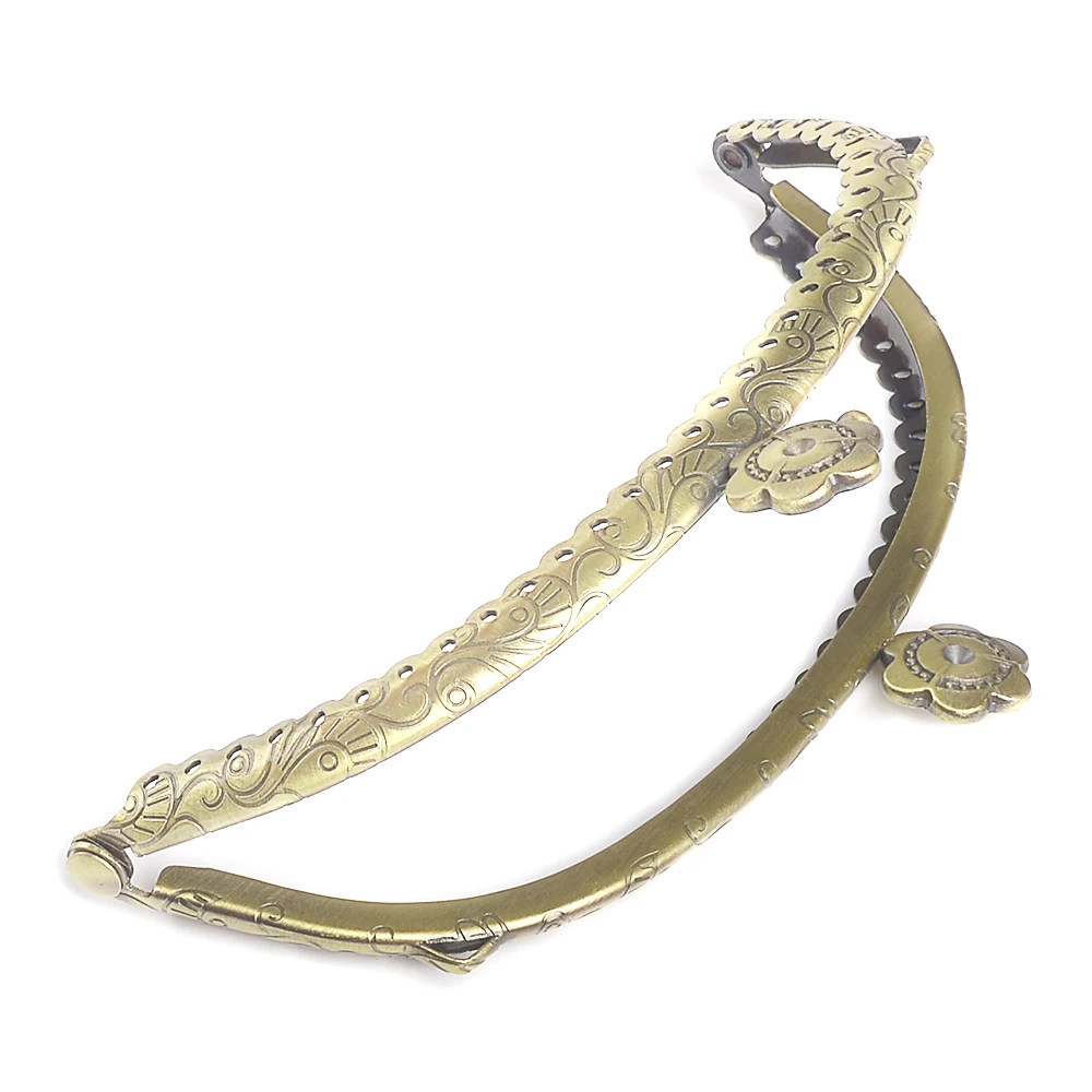 10pcs/ Set 12.5cm Metal Purse Frame Handle for Clutch Bag Handbag Accessories Making Kiss Clasp Lock Bronze Tone Bags Hardware