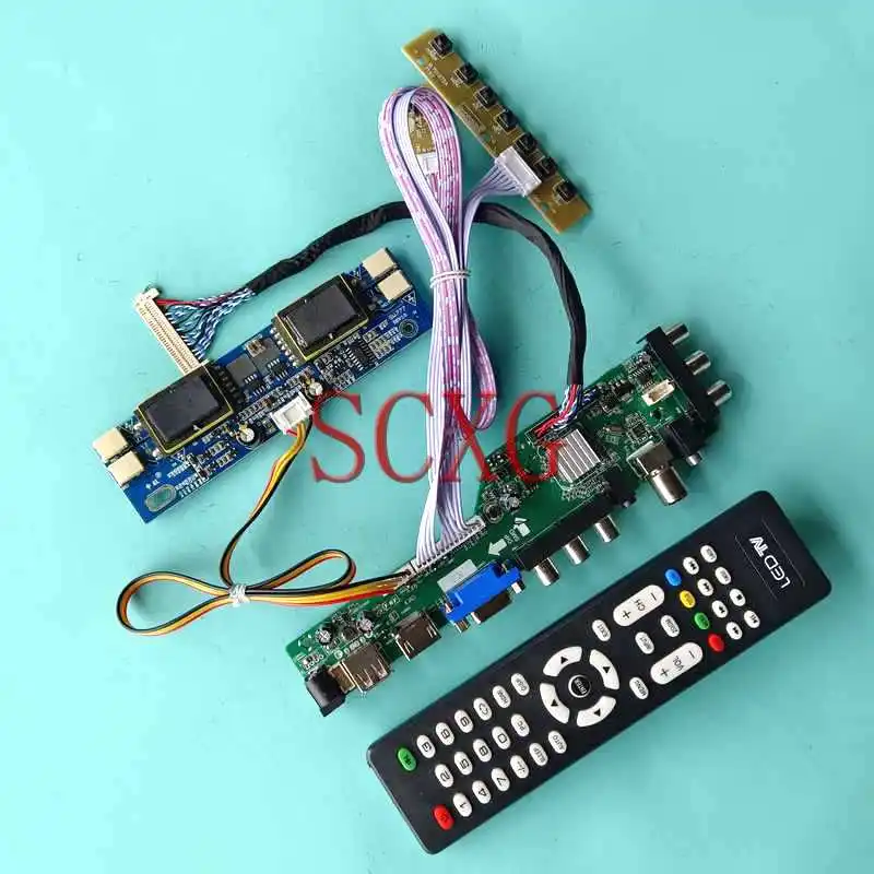 

For LM190E02 LM190E03 DVB Digital LCD Matrix Controller Board LVDS 30 Pin USB HDMI-Compatible VGA AV RF 4-CCFL Kit 1280*1024 19"