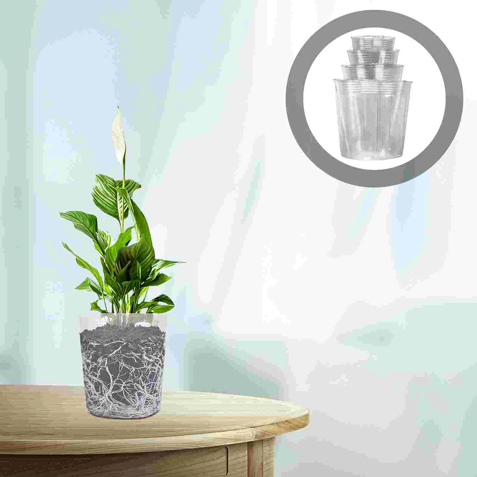 

Pots Clear Nurseryplantingplant Containers Gardening Starter Leafplanter Pot