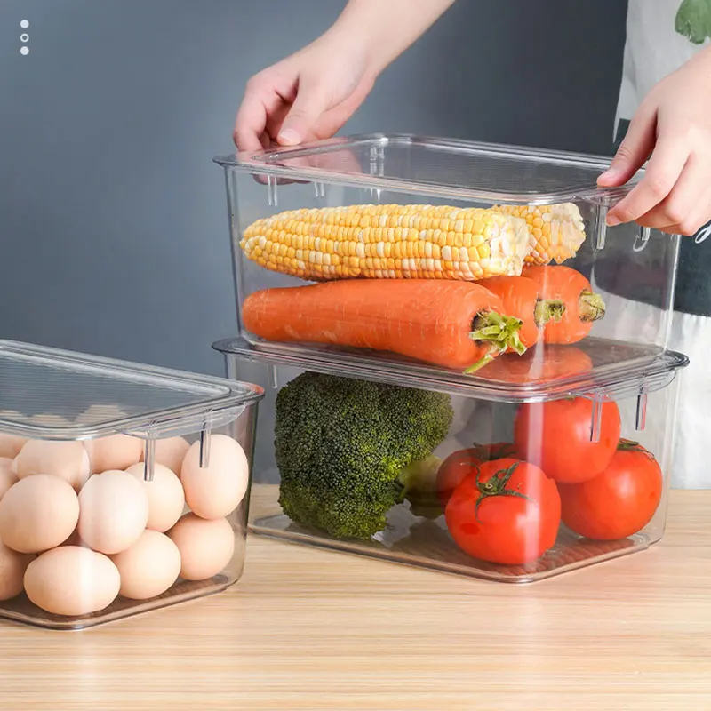 whyy transparent refrigerator organizer food storage boxes egg box fresh keeping with cover for kitchen tool gadgets accessories free global shipping