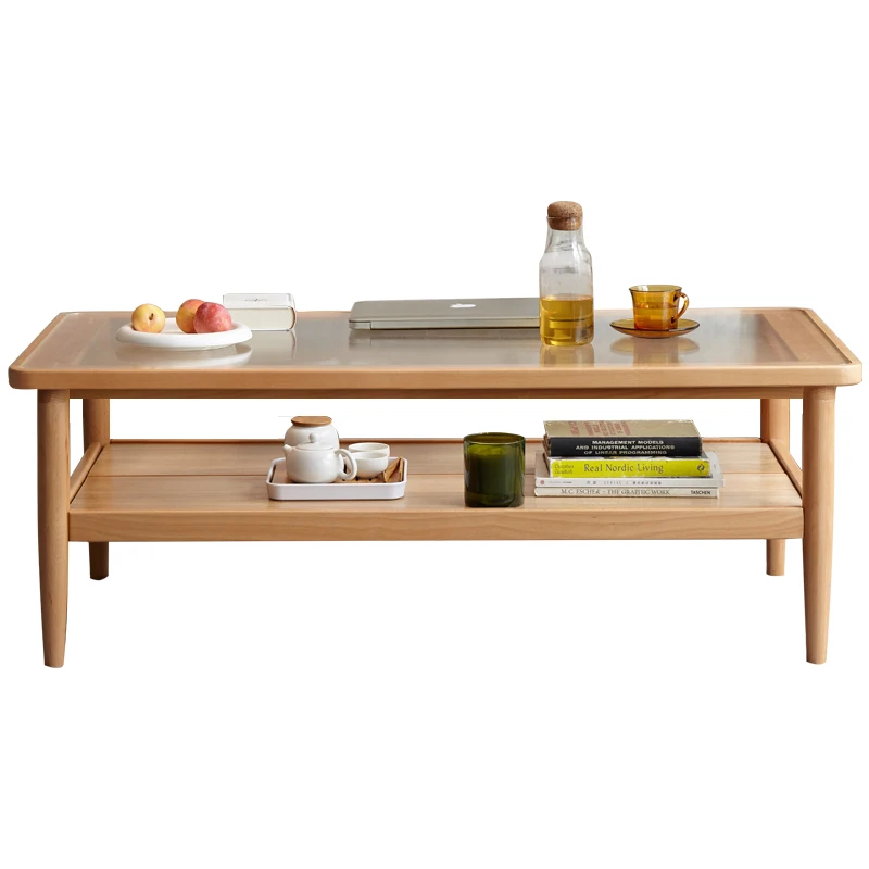 

YY Small Apartment Living Room Home Beech Tea Table Modern Minimalist Office Reception Coffee Table