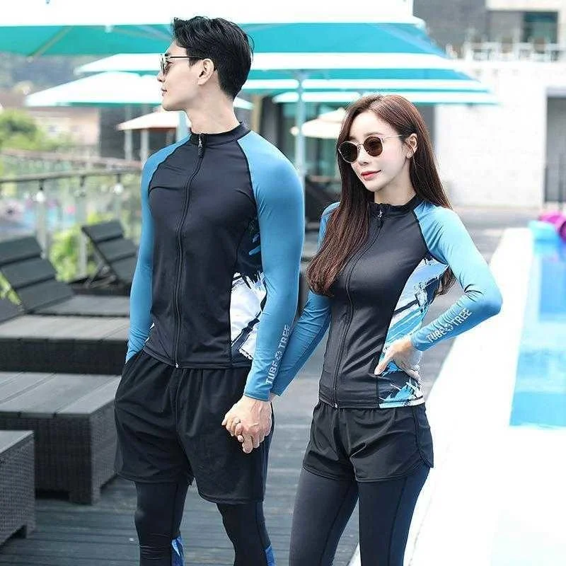 

Womens Swimsuit Split Mens And Couple Zipper Diving Suit Surfing Snorkeling