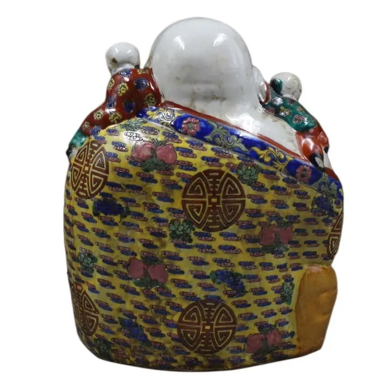 Фото Рельефная статуя Будды Республики Китай Pastel Wuzi Dengke Maitreya, старинные товары, старинное украшение №4