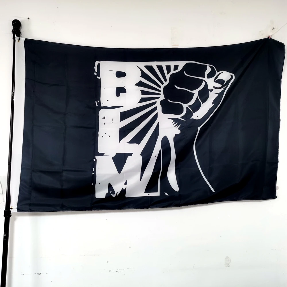 Флаг BLM Black Lives Matter Fist Открытый Декор Баннер Полиэстер Печатный 90X150см