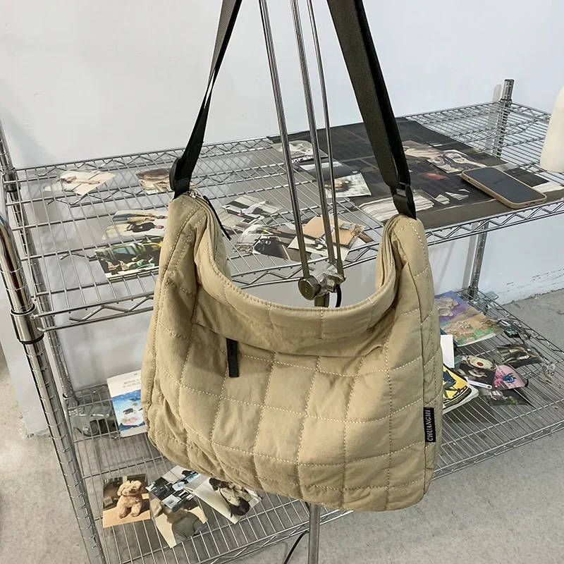 2024 нейлоновая однотонная сумка через плечо высокого качества на молнии модная