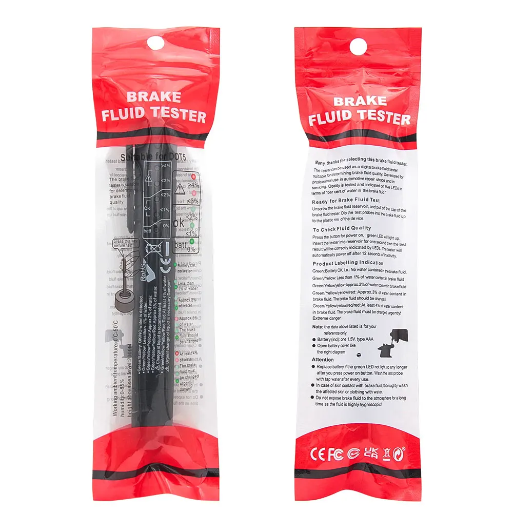 

Vgate 5 светодиодный электронный тестер тормозной жидкости ручка универсальный детектор Автомобильный для DOT3/4/5 автомобильный тестер тормозной жидкости