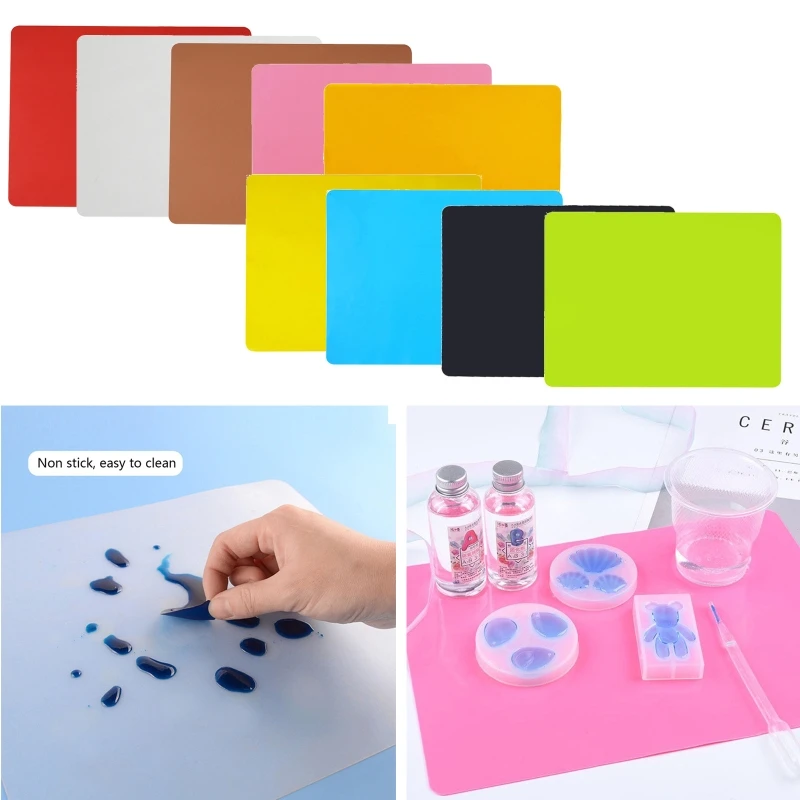 

Clay Resin Art Mat Heat Resistant Nonstick Silicone Craft Sheet for Epoxy Resin Silicone Mat for Crafts Kitchen Counter