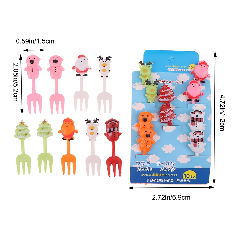 10 шт. рождественская вилка для еды нарезанная фруктовая пластиковая