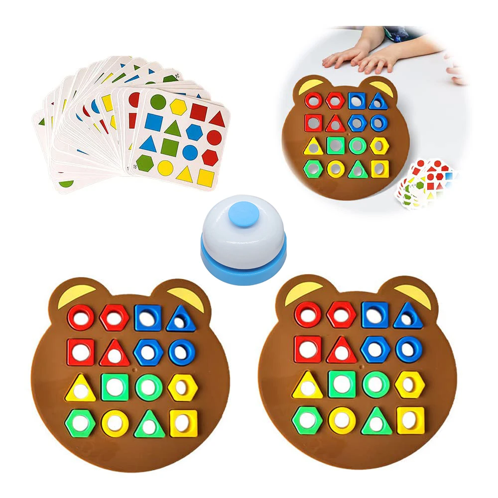 

Montessori Puzzle for Kids Toys Baby Color Shape Matching Puzzle Interactive Battle Game Educational Toys for Children Preschool