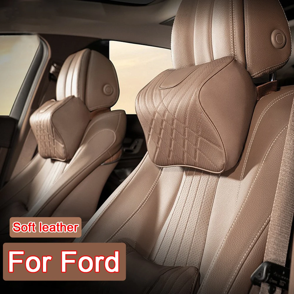 НОВАЯ кожаная подушка для шеи автомобиля Nappa хлопковая подголовник сиденья Ford Focus