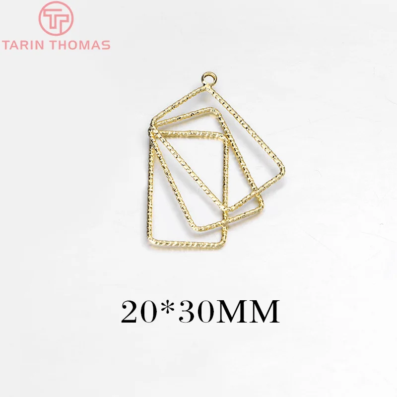 (1688) 4PCS 15x37MM 20x30MM 24K Gold Color Plated Brass Geometric Shaped Earring Charm High Quality DIY Jewelry Making Findings | Украшения