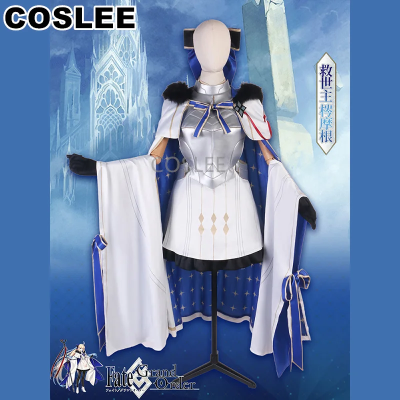 COSLEE Fate/большой заказ Морган Aesc ведьма дождя Спаситель косплей костюм игры FGO