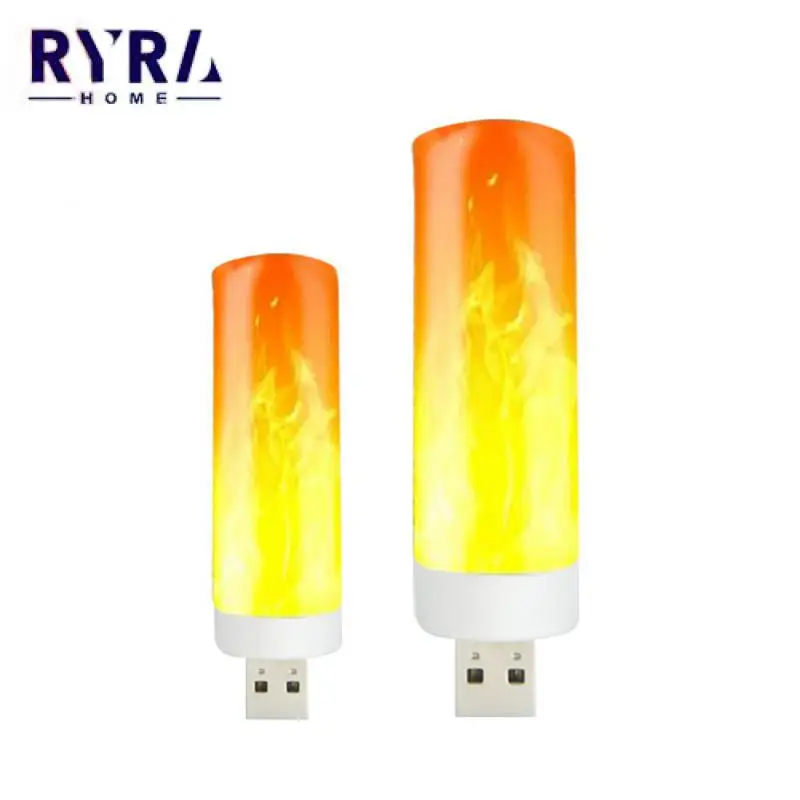 

LED USB Rechargeable Flame Lamp Simulation Dynamic Flame Design Lighting Lamp Small Size Portable Night Light For Usb Interface