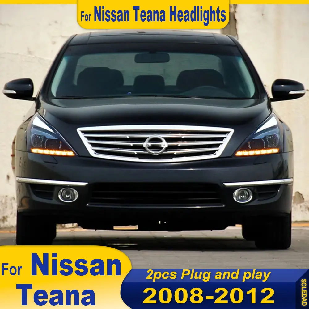 Фото Стайлинг автомобиля для Nissan Teana 2008 2009 2010 2011 2012, фары Altima, сигнальные DRL, биксеноновые линзы ближнего света, автоаксессуары №1