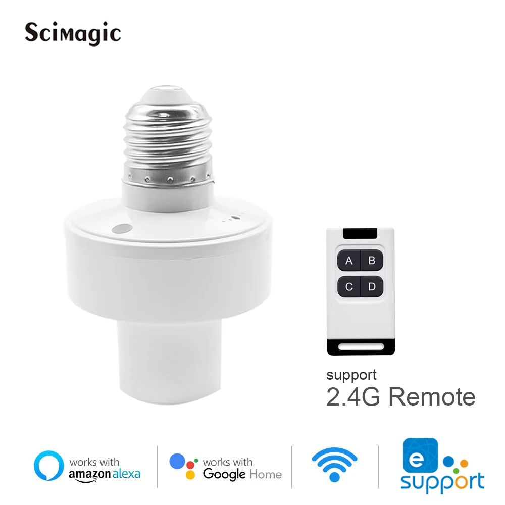 

Ewelink Smart Light Socket 433MHz Wireless Control Light Holder E27 Универсальный Wi-Fi Light Lamp Держатель лампы Smart Home Switch