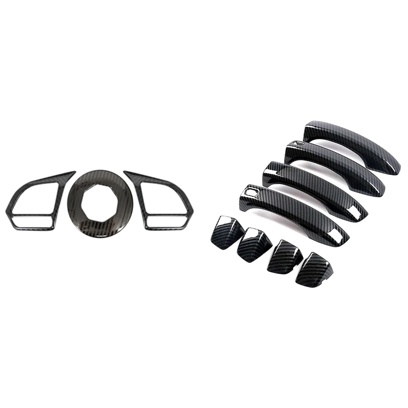 

3 шт., автомобильная накладка на руль из углеродного волокна, 8 шт.