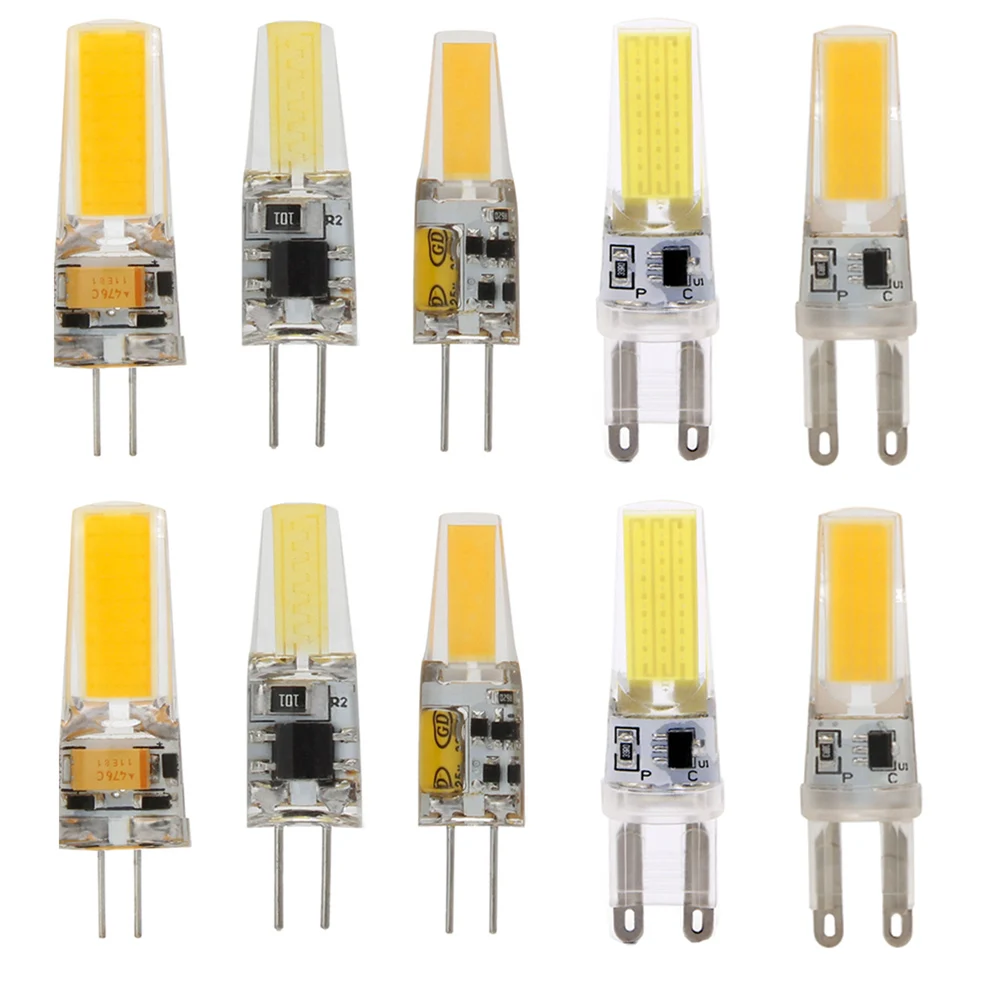 

10pcs Dimmable Mini G4 G9 LED Light Bulb AC/DC Dimming 12V 220V 3W 6W COB Lighting Lights replace Halogen Lamps