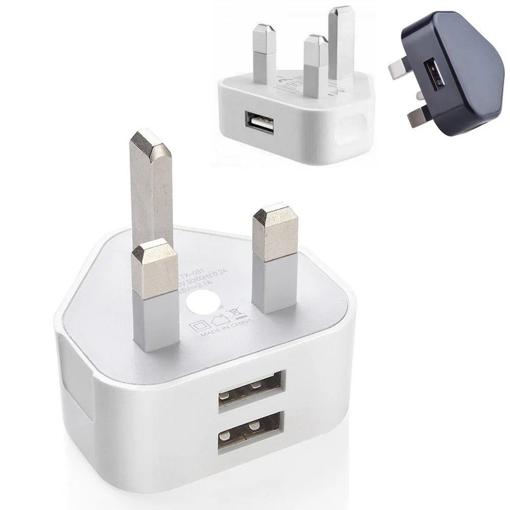 

1A USB Charger 3 Pin Wall Adapter 1/2/3 Multi Ports Travel Adapters Converter Fast Charging UK Plug For iPhone Samsung S9 Tablet