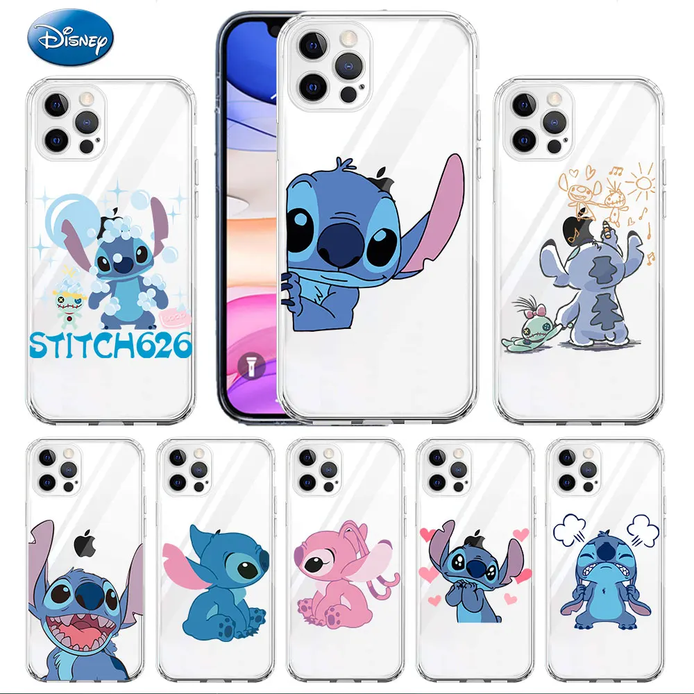 

Cartoon Stitch Cute Case For Apple iPhone 13 Pro 12 Mini 11 Pro XR X XS Max 7 7S 8 Plus 6 6S Soft Transparent Phone Coque Luxury