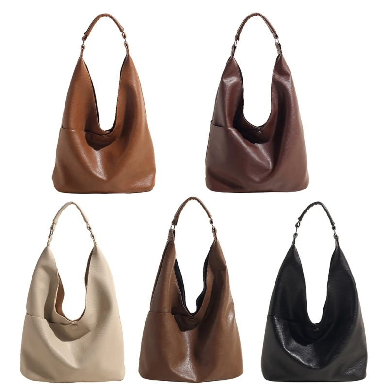 Повседневная сумка с напуском из мягкой искусственной кожи большая на плечо в