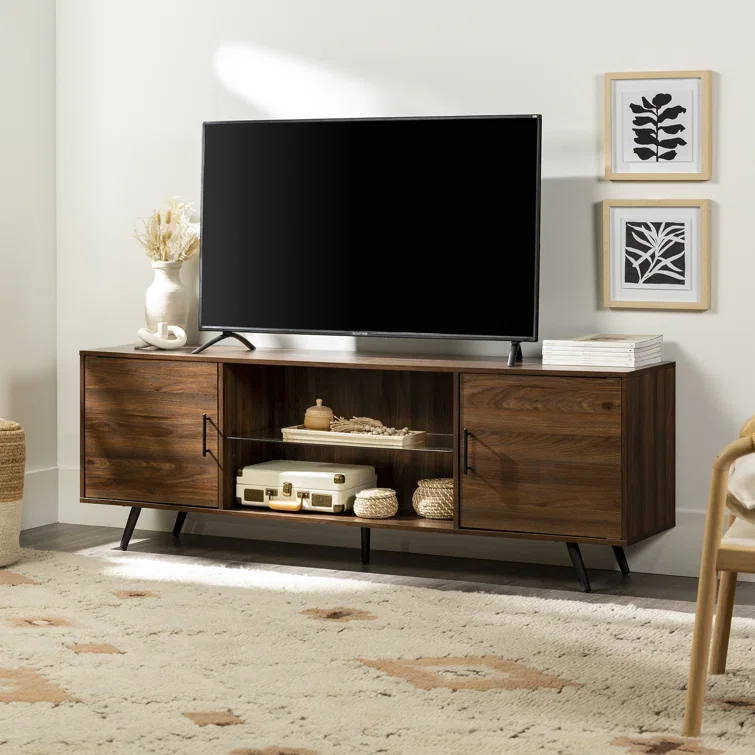 Фото Телевесное телевизочное управление Mit 2: Türen Entertain Ment Center Mit Offenem Regal Konsolen Tisch Mit Stauraum Für Wohnzimmer Schrank TV-Tisc №1