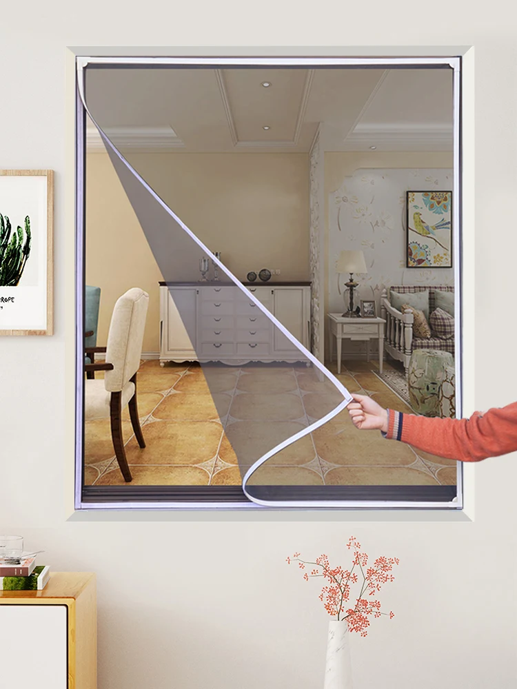 

Removable cleaning window screens for home use magnetic adsorbed white mesh window screens are available for free customization