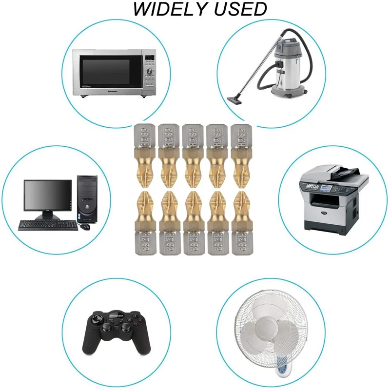 10 шт. PH2 магнитные отвертки 1/4 дюйма шестигранный хвостовик с титановым покрытием