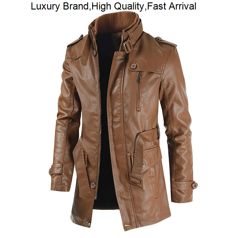 

2023 зимняя длинная толстая флисовая куртка, Мужская Уличная одежда, повседневная деловая одежда, Куртки из искусственной кожи, пальто, верхняя одежда