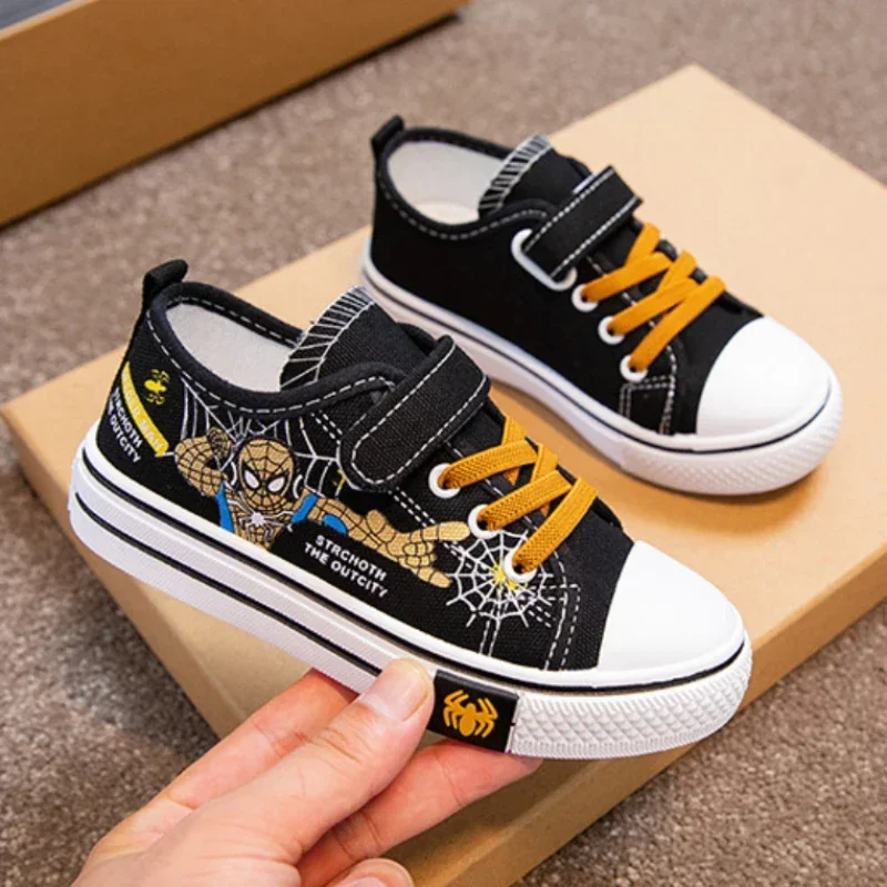 Кеды детские с мультяшным рисунком холщовые Нескользящие кроссовки для