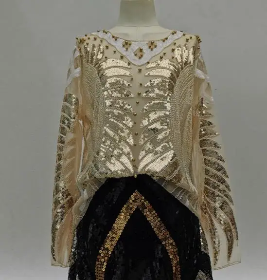 Модные женские футболки с блестками и украшениями летние топы для танцев Женские