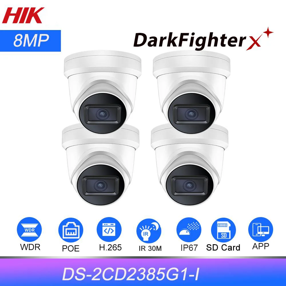 

Hikvision Original DS-2CD2385G1-I for OEM 8MP 4K IP Camera Turret Security CCTV PoE WDR Camara Darkfighter 4pcs/lot
