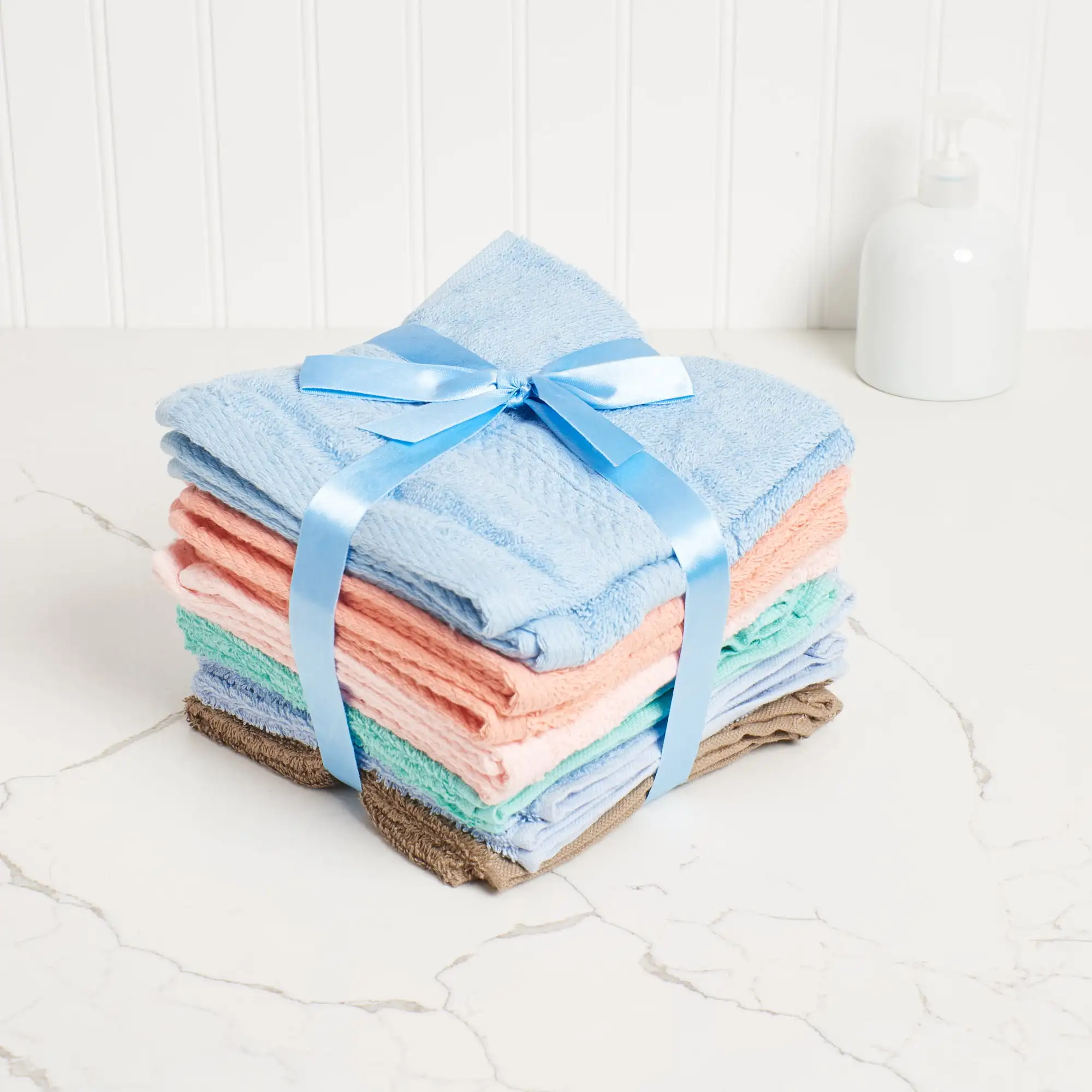 

12 Size 13 x 13 inch Thick Loop Pile Washcloth -Absorbent and Soft 100% Ring-Spun Cotton Wash Cloth-Lint Free Face Towel-Wash