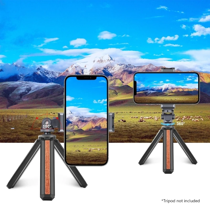 Universal 360 Degree Rotation Mini Lightweight Phone Clip 1/4 Screw Phone Holder