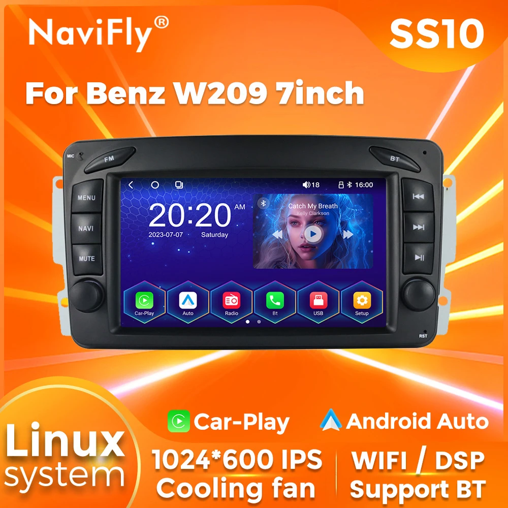 Автомобильный мультимедийный плеер NaviFly Automagnetico 2Din для Mercedes Benz со встроенным GPS