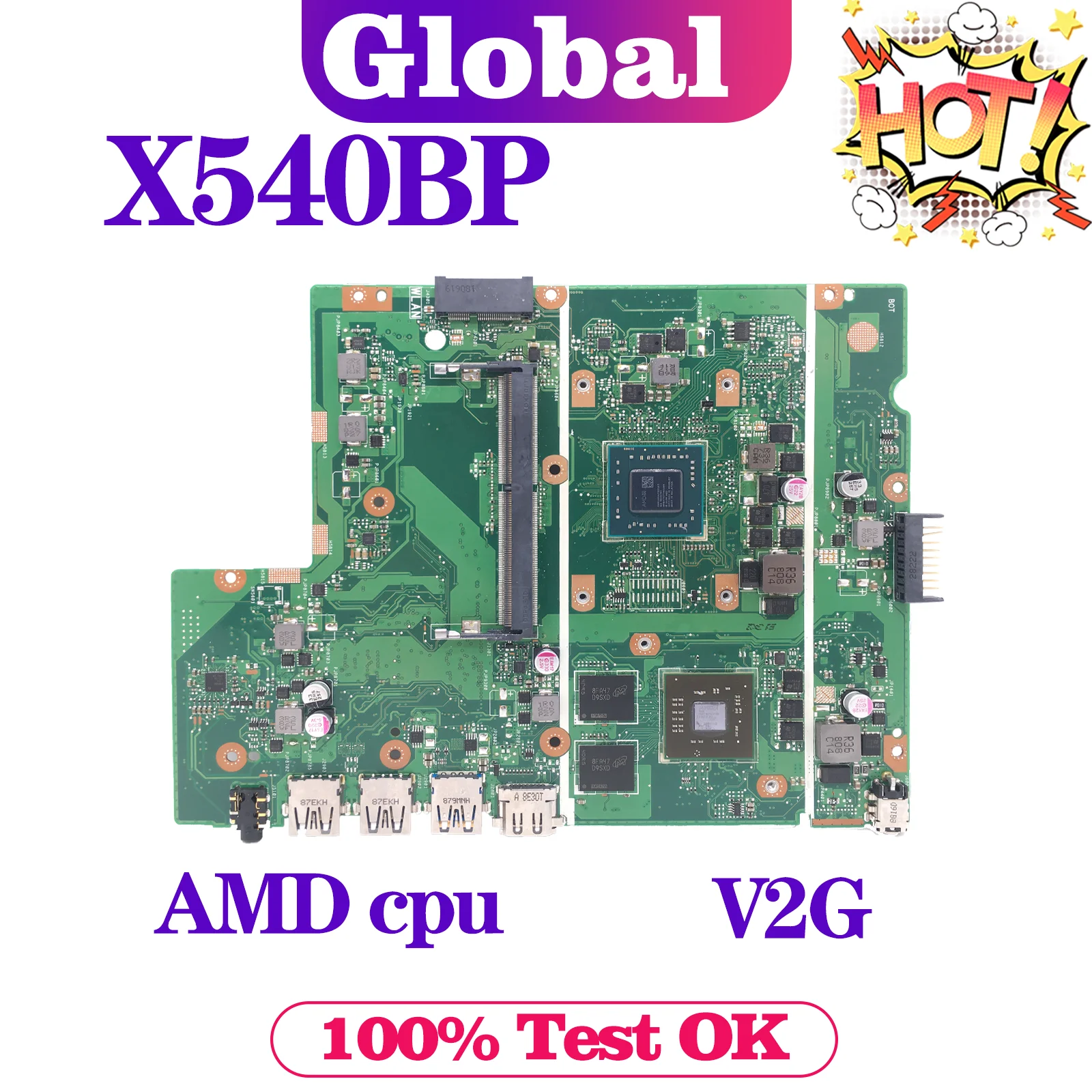 Материнская плата KEFU X540BP X540BA R540B F540B A540B K540B материнская для ноутбука AMD CPU V2G -
